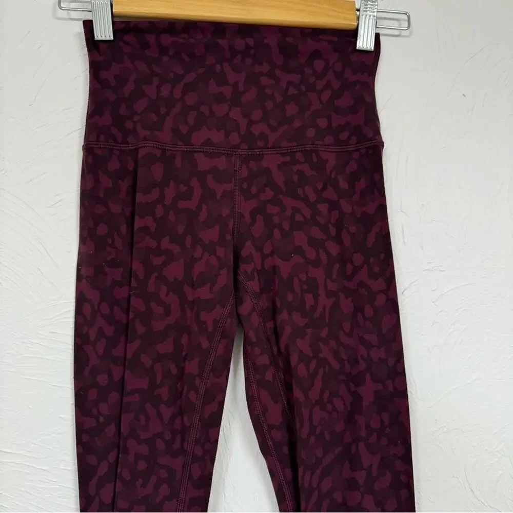 Lululemon Purple Camo Print Align Leggings Womens 2 Yoga Pants High Waisted